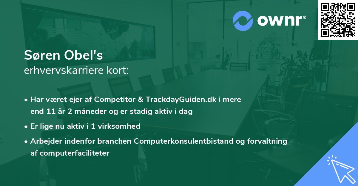 Søren Obel's erhvervskarriere kort