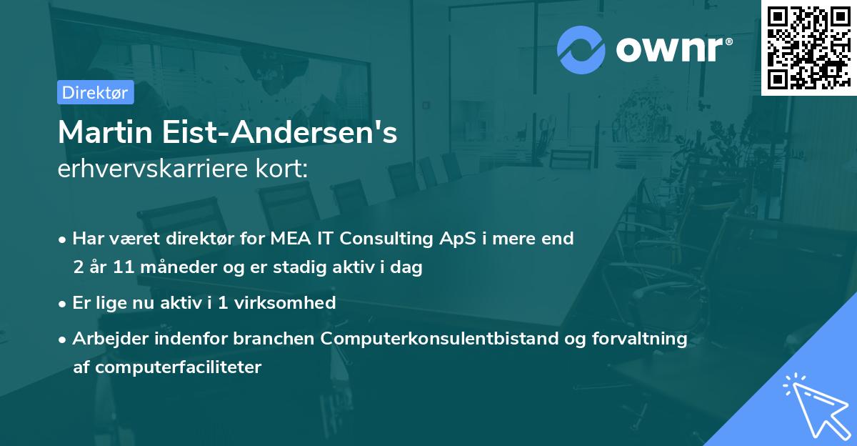 Martin Eist-Andersen's erhvervskarriere kort