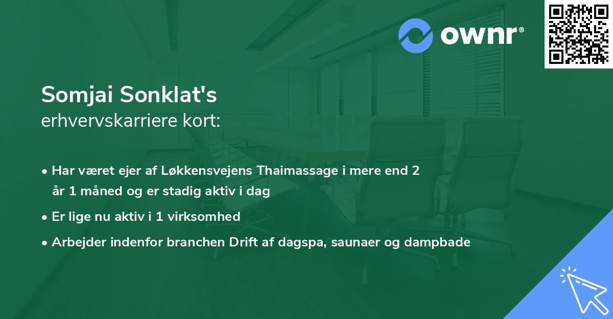 Somjai Sonklat's erhvervskarriere kort