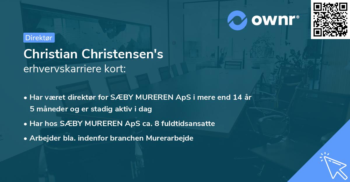 Christian Christensen's erhvervskarriere kort