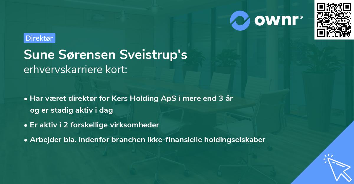 Sune Sørensen Sveistrup's erhvervskarriere kort