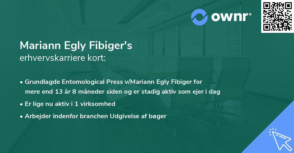 Mariann Egly Fibiger's erhvervskarriere kort