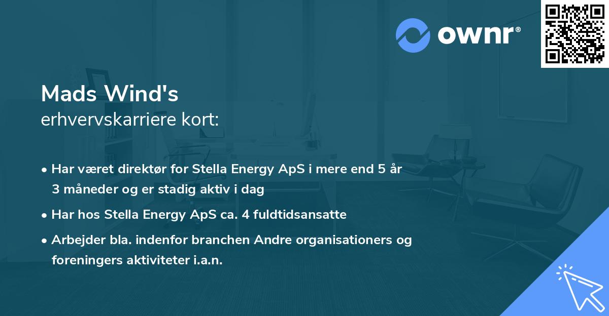 Mads Wind's erhvervskarriere kort