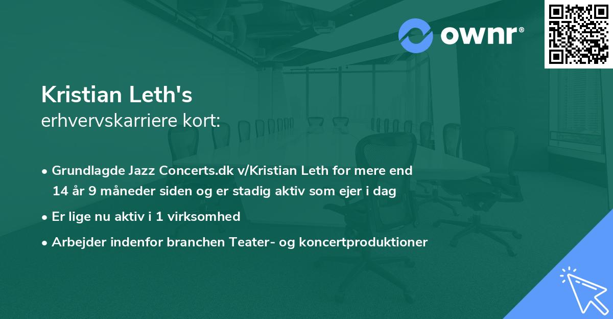 Kristian Leth's erhvervskarriere kort