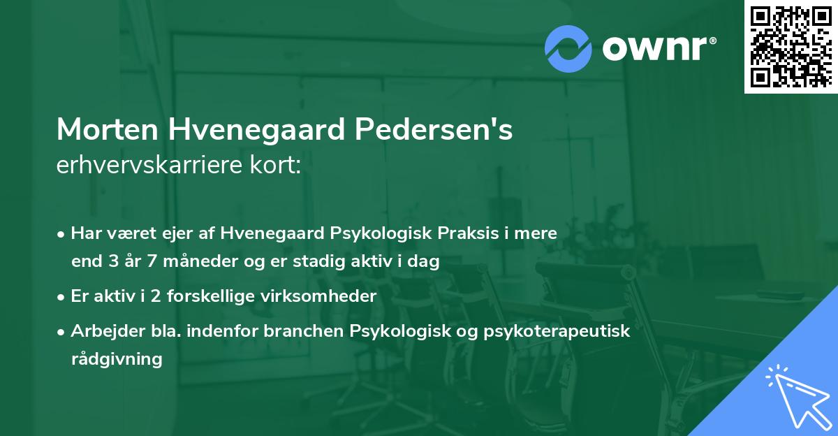 Morten Hvenegaard Pedersen's erhvervskarriere kort