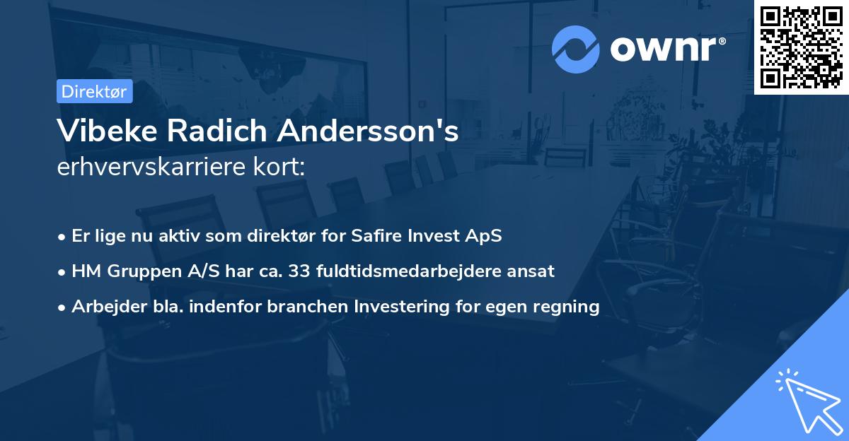 Vibeke Radich Andersson's erhvervskarriere kort