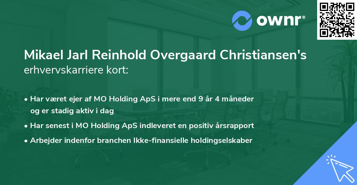 Mikael Jarl Reinhold Overgaard Christiansen's erhvervskarriere kort