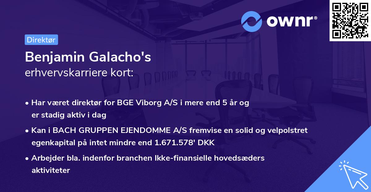 Benjamin Galacho's erhvervskarriere kort