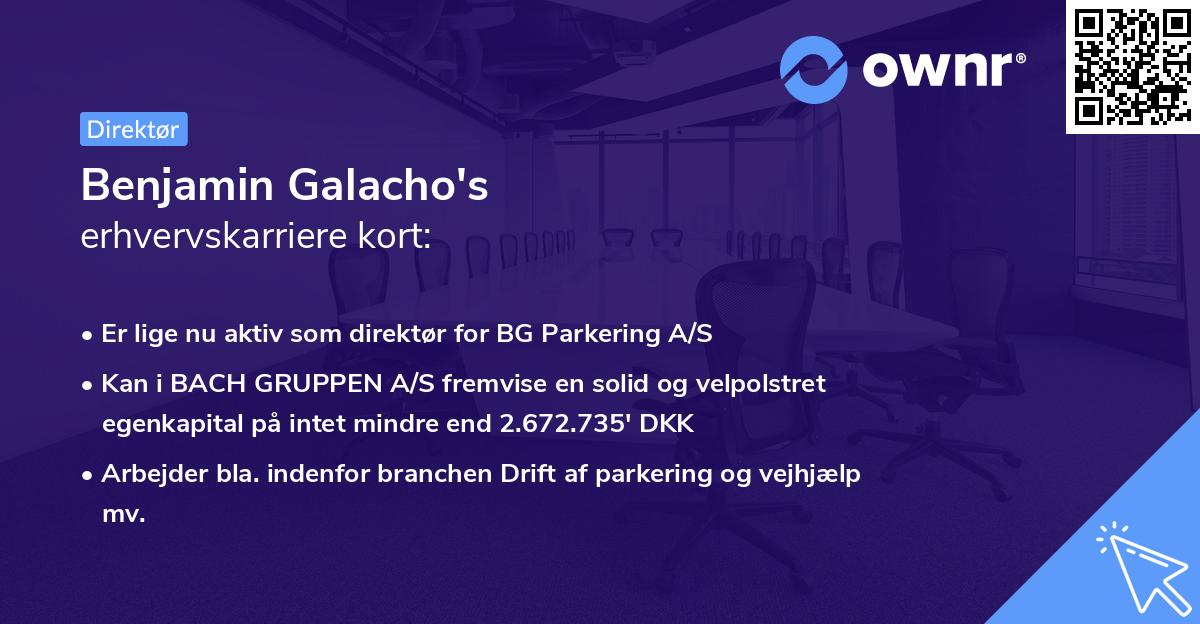 Benjamin Galacho's erhvervskarriere kort