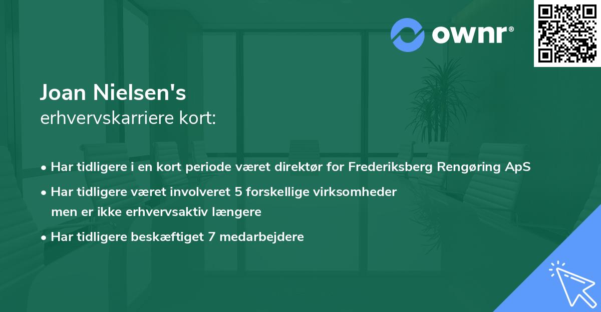 Joan Nielsen's erhvervskarriere kort