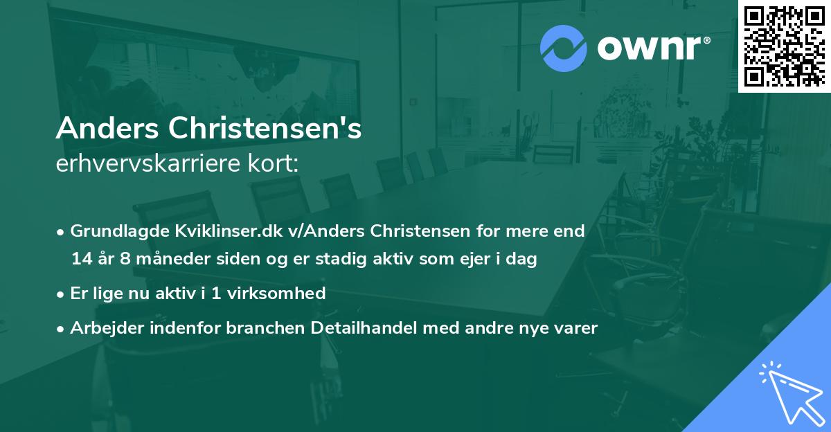 Anders Christensen's erhvervskarriere kort