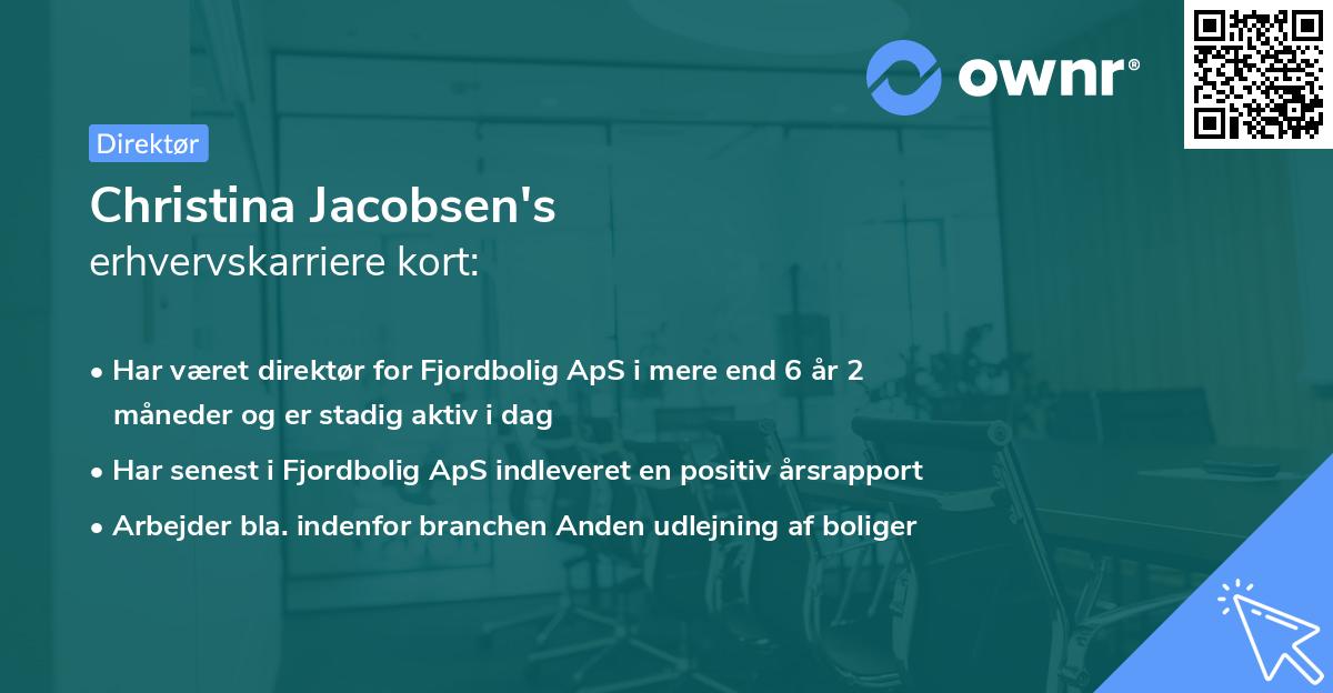 Christina Jacobsen's erhvervskarriere kort