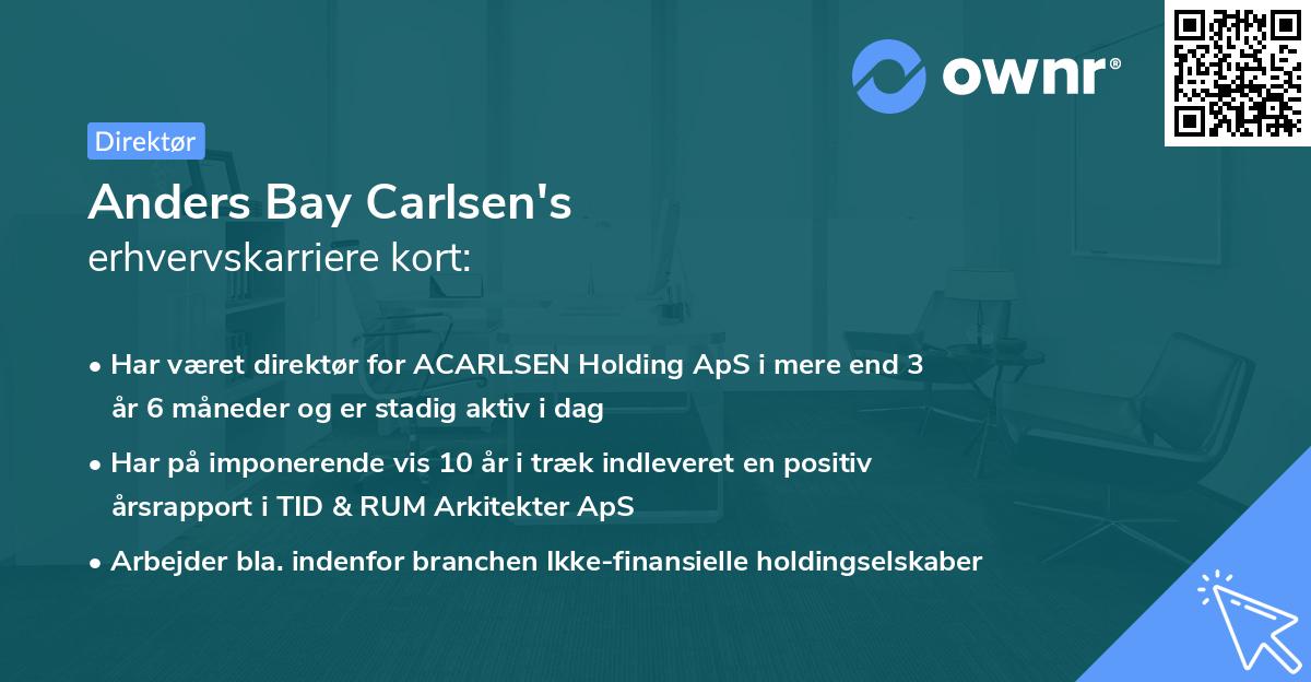 Anders Bay Carlsen's erhvervskarriere kort