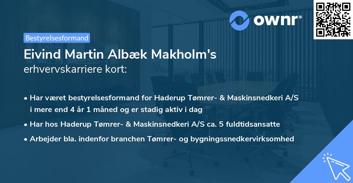 Eivind Martin Albæk Makholm's erhvervskarriere kort