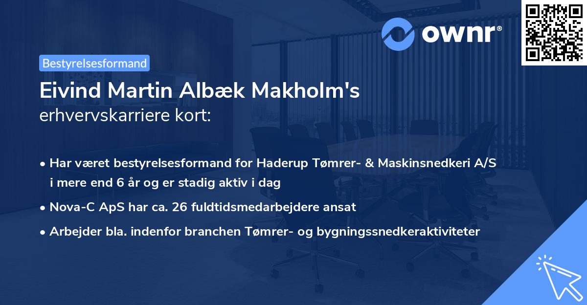 Eivind Martin Albæk Makholm's erhvervskarriere kort