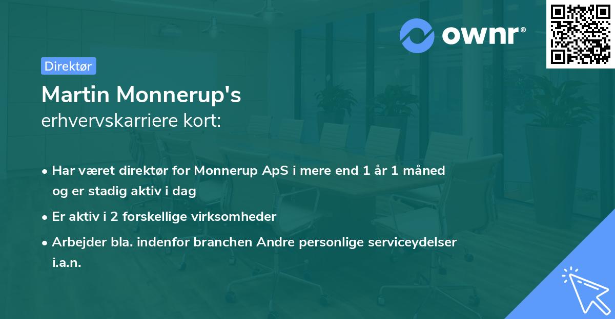 Martin Monnerup's erhvervskarriere kort