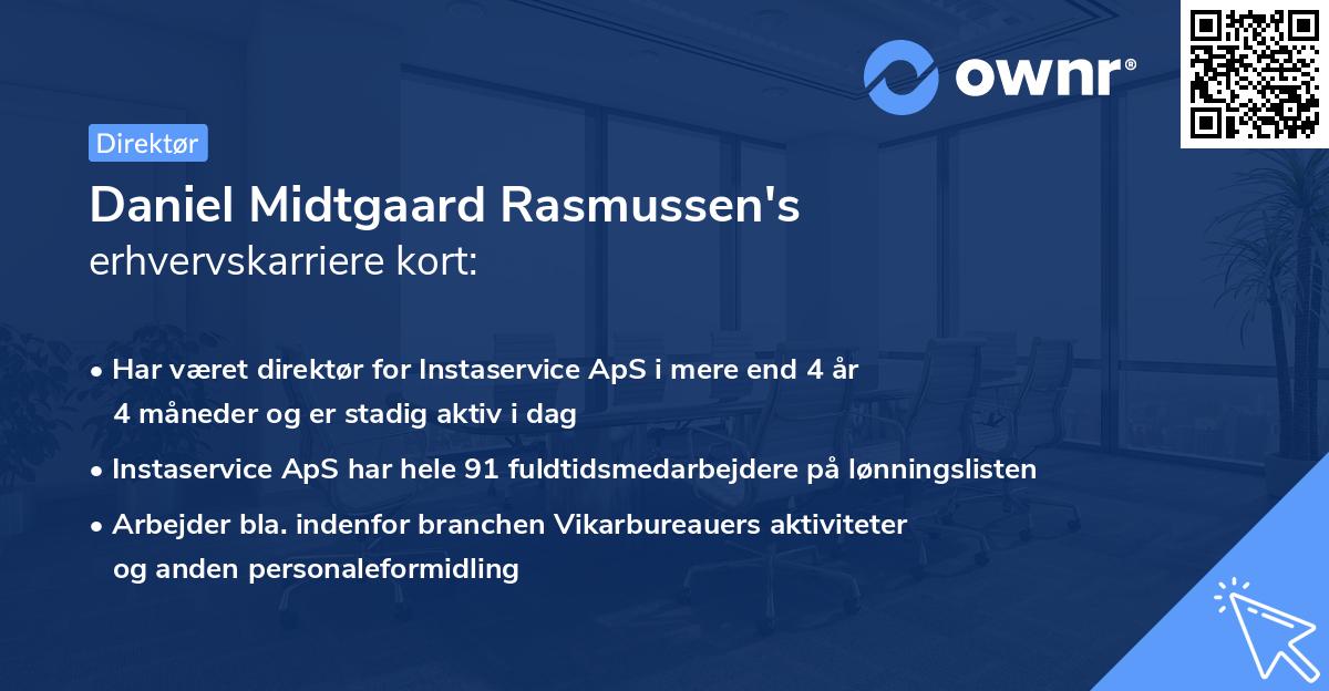 Daniel Midtgaard Rasmussen's erhvervskarriere kort