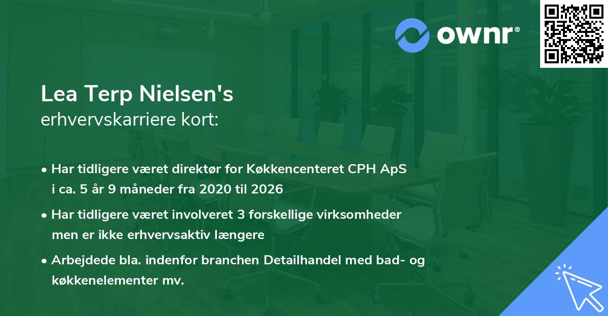Lea Terp Nielsen's erhvervskarriere kort
