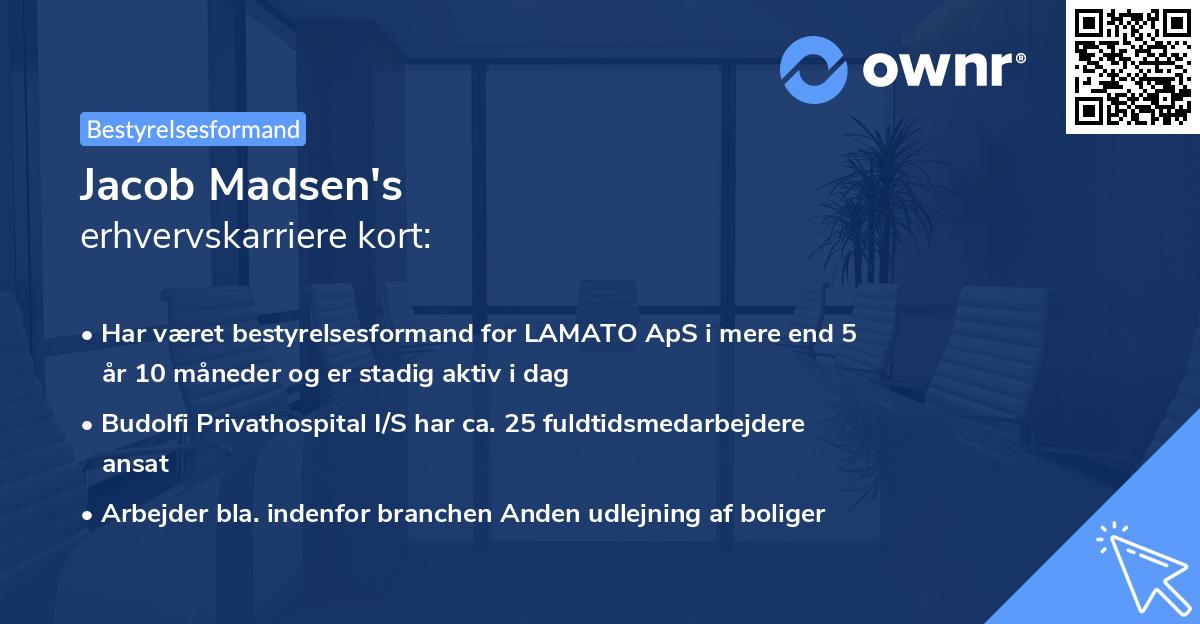 Jacob Madsen's erhvervskarriere kort