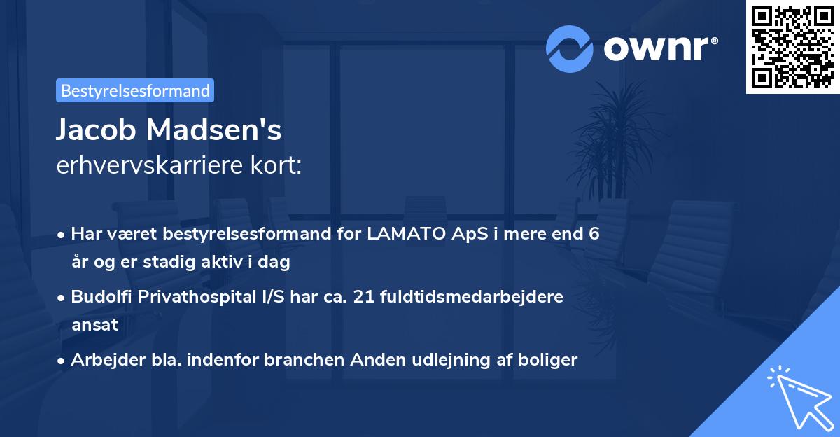 Jacob Madsen's erhvervskarriere kort