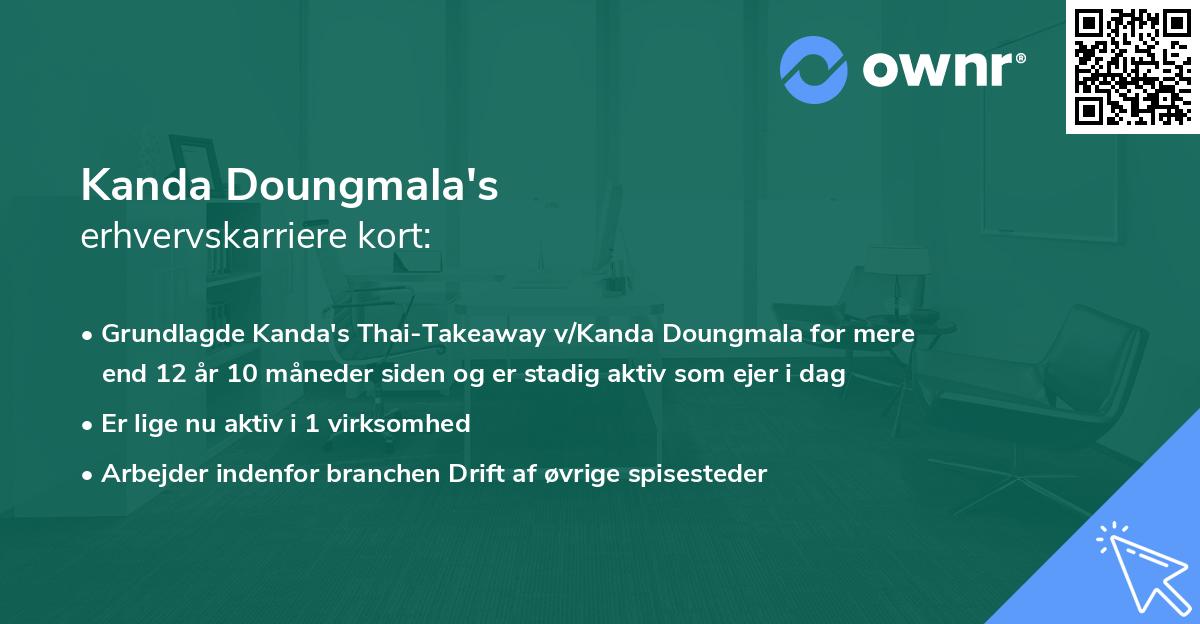 Kanda Doungmala's erhvervskarriere kort