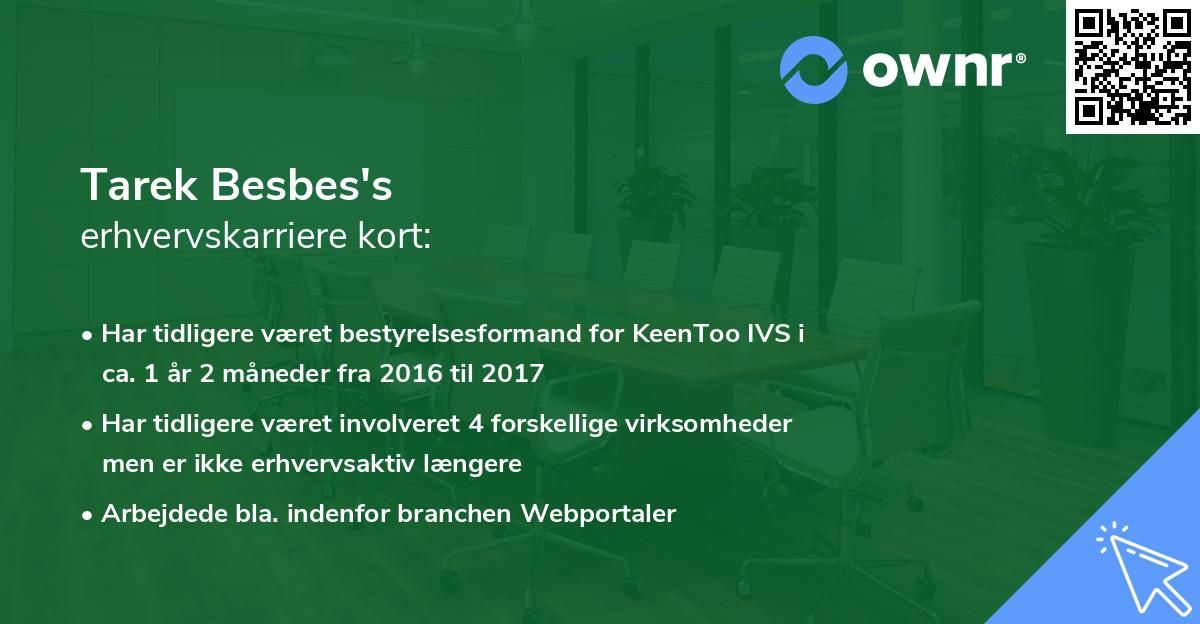 Tarek Besbes's erhvervskarriere kort