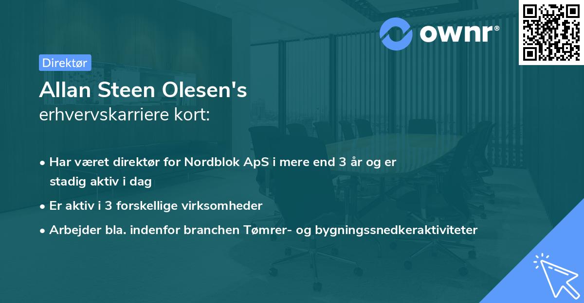Allan Steen Olesen's erhvervskarriere kort