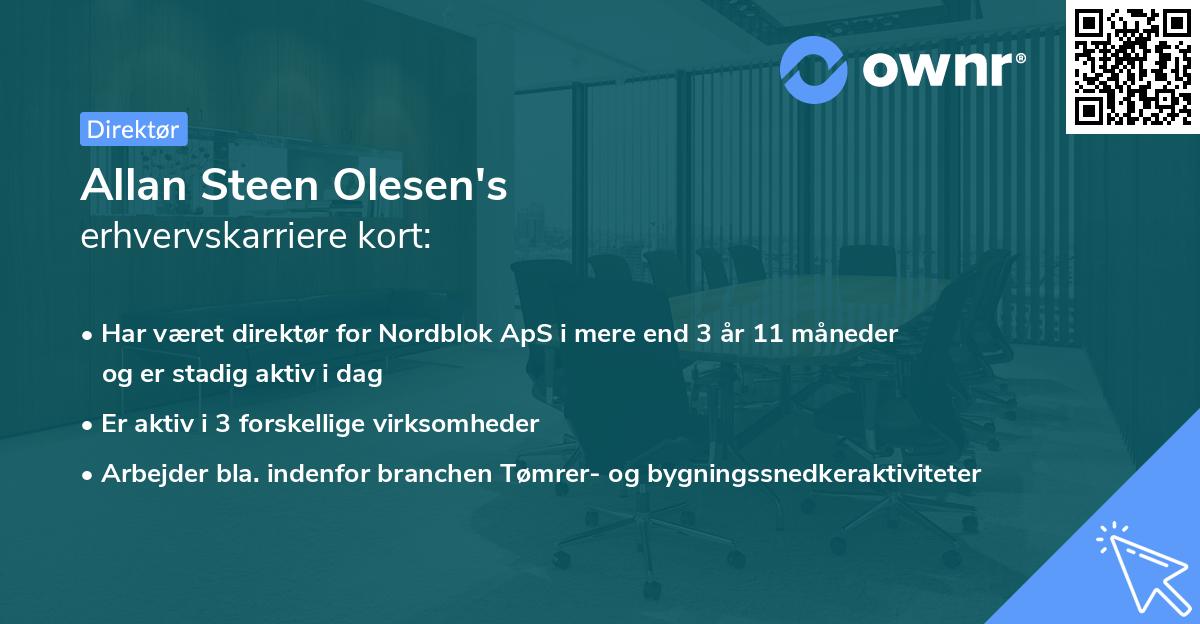 Allan Steen Olesen's erhvervskarriere kort