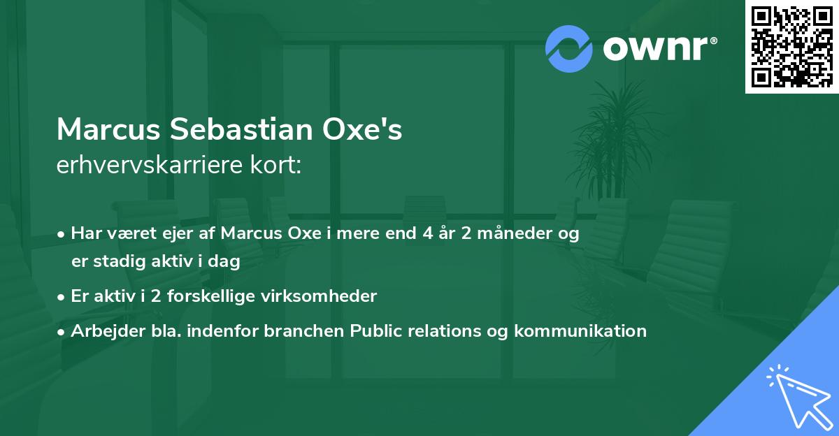 Marcus Sebastian Oxe's erhvervskarriere kort
