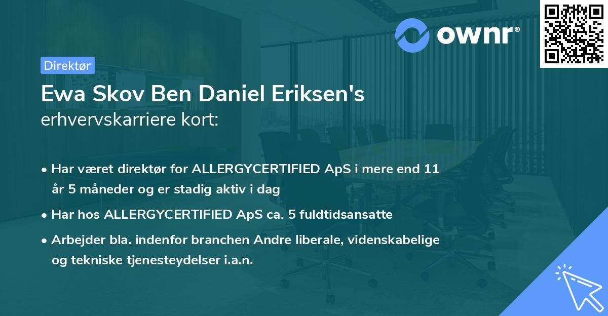 Ewa Skov Ben Daniel Eriksen's erhvervskarriere kort