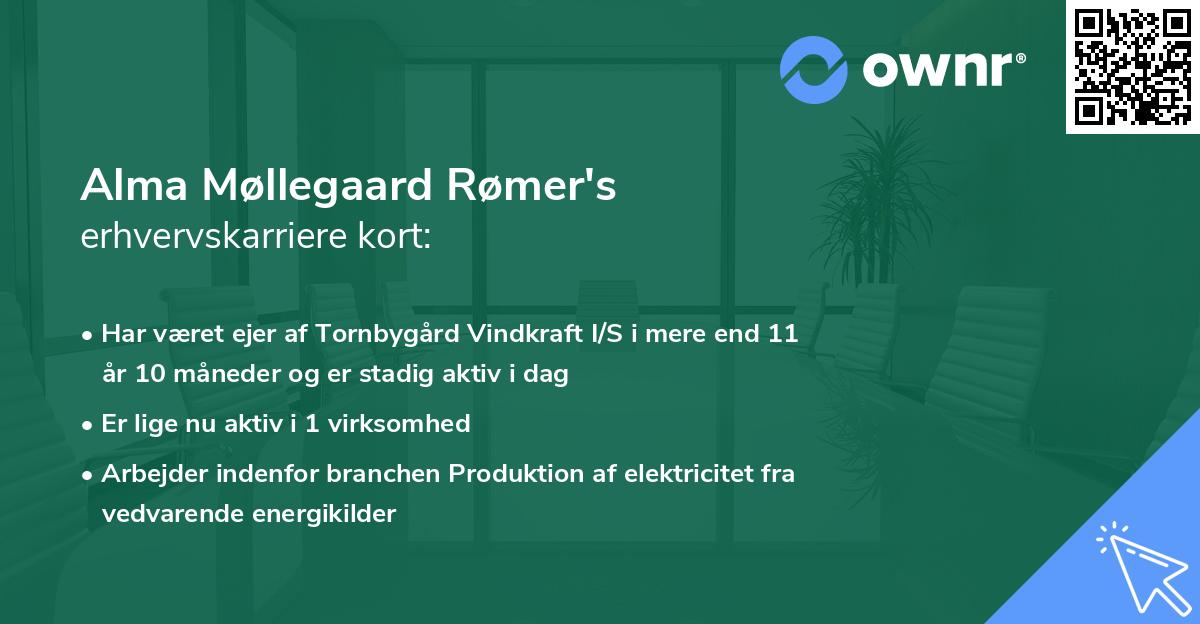 Alma Møllegaard Rømer's erhvervskarriere kort