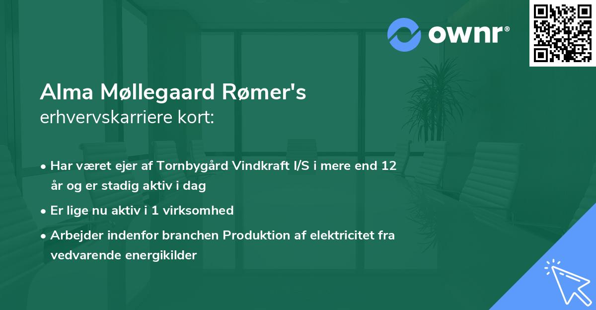 Alma Møllegaard Rømer's erhvervskarriere kort
