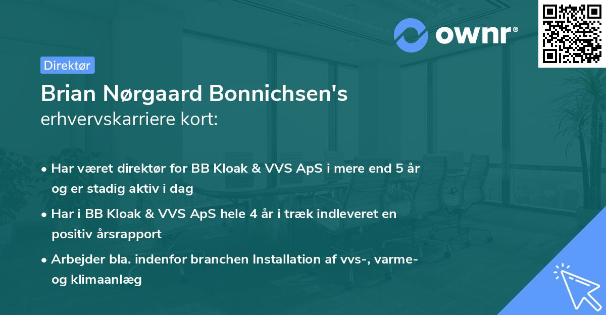 Brian Nørgaard Bonnichsen's erhvervskarriere kort