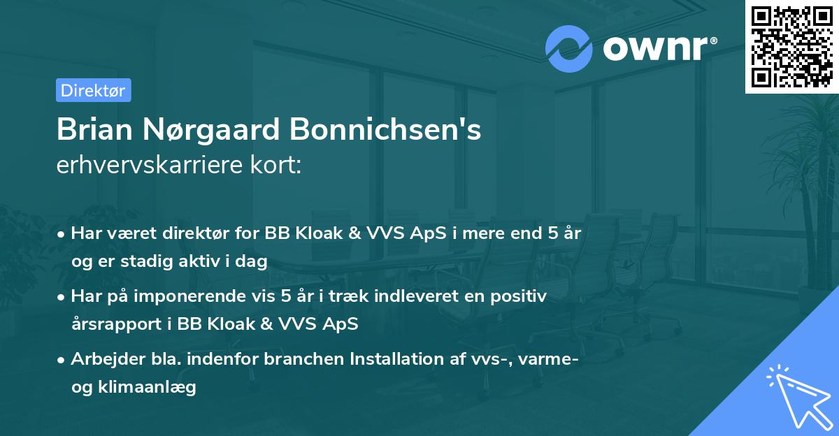 Brian Nørgaard Bonnichsen's erhvervskarriere kort