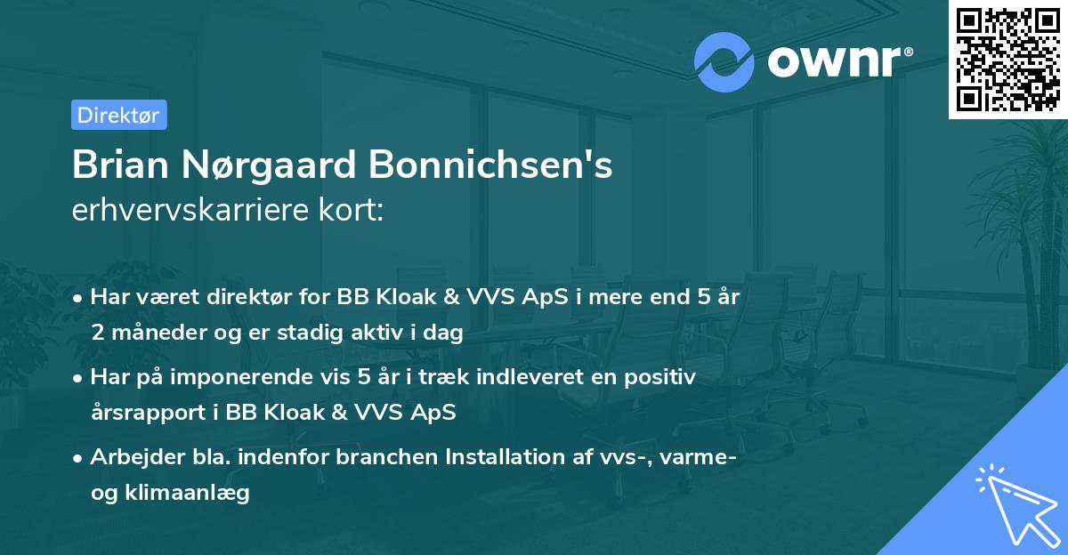 Brian Nørgaard Bonnichsen's erhvervskarriere kort