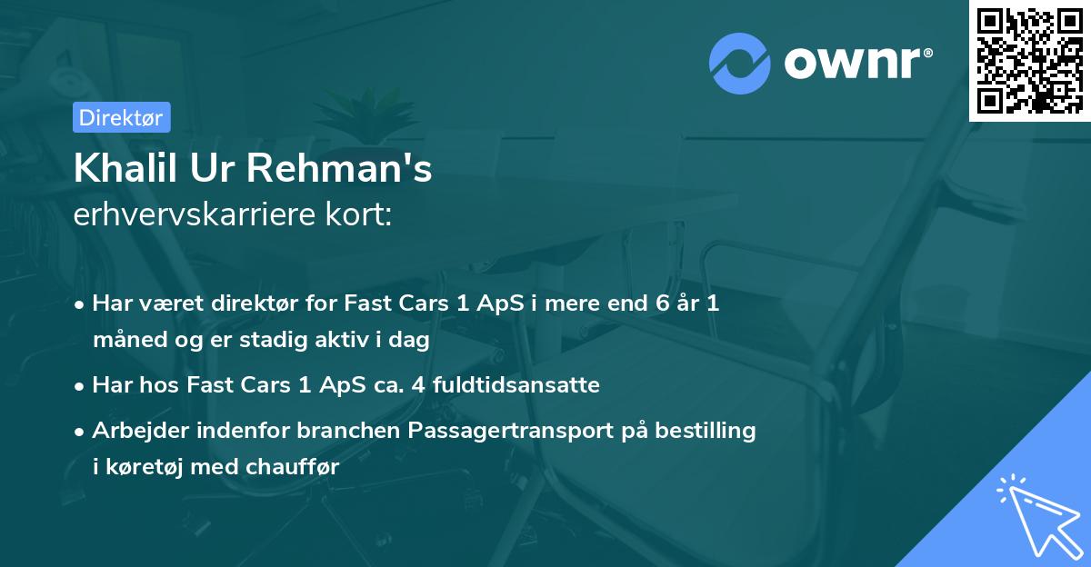 Khalil Ur Rehman's erhvervskarriere kort