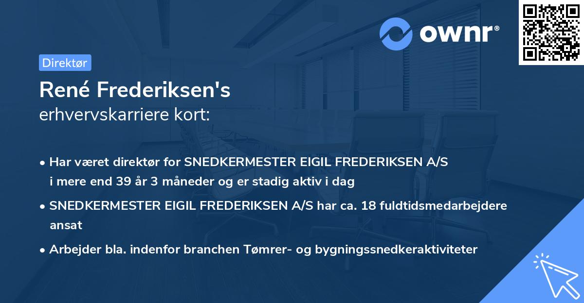 René Frederiksen's erhvervskarriere kort