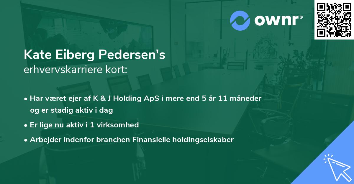 Kate Eiberg Pedersen's erhvervskarriere kort