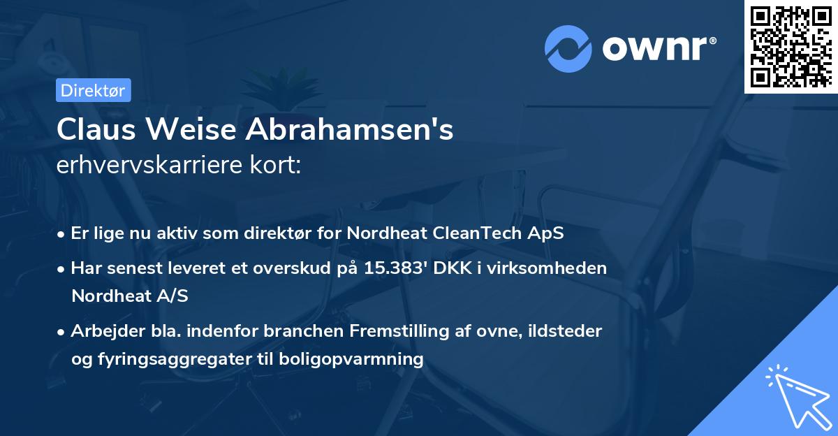 Claus Weise Abrahamsen's erhvervskarriere kort