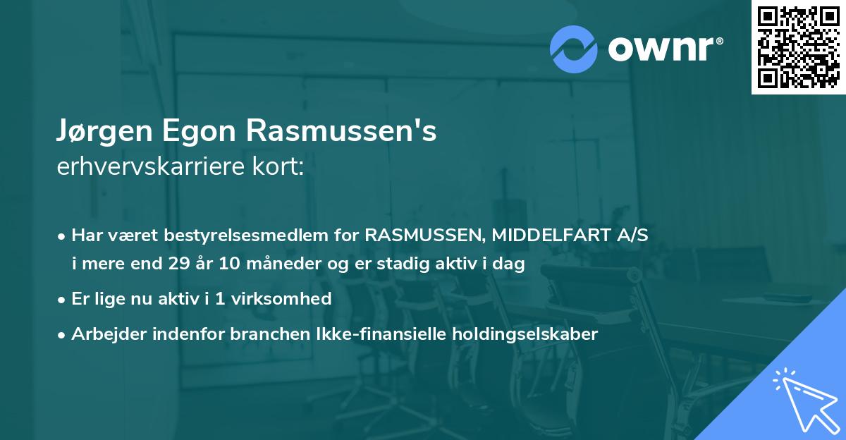 Jørgen Egon Rasmussen's erhvervskarriere kort
