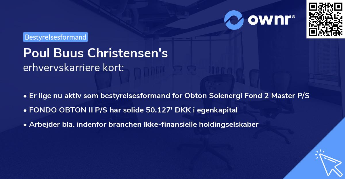 Poul Buus Christensen's erhvervskarriere kort