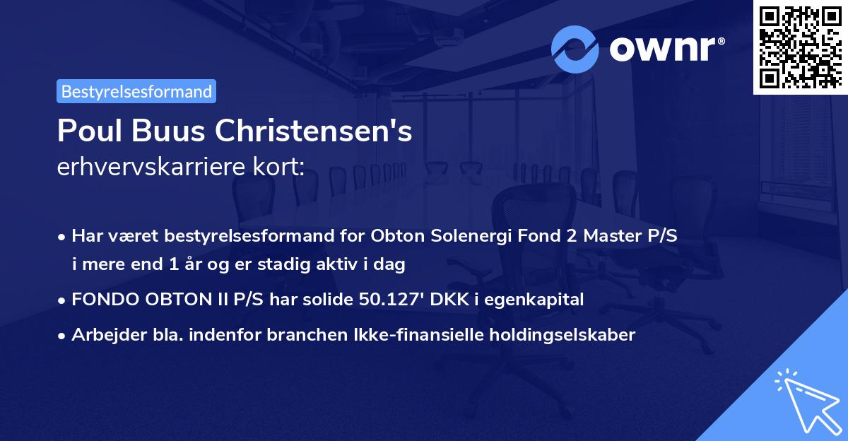 Poul Buus Christensen's erhvervskarriere kort