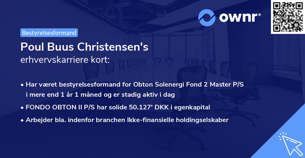 Poul Buus Christensen's erhvervskarriere kort