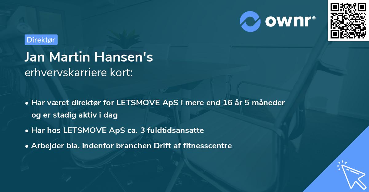 Jan Martin Hansen's erhvervskarriere kort