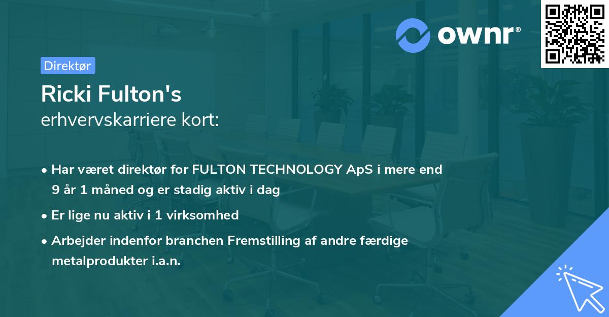 Ricki Fulton's erhvervskarriere kort