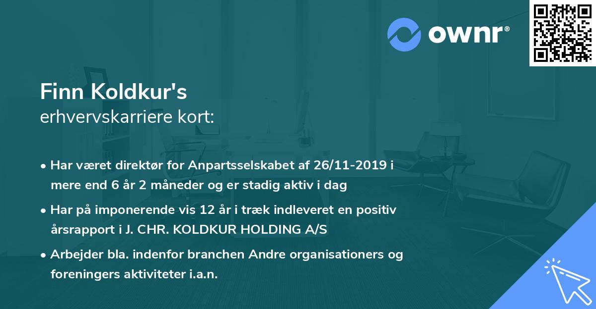 Finn Koldkur's erhvervskarriere kort