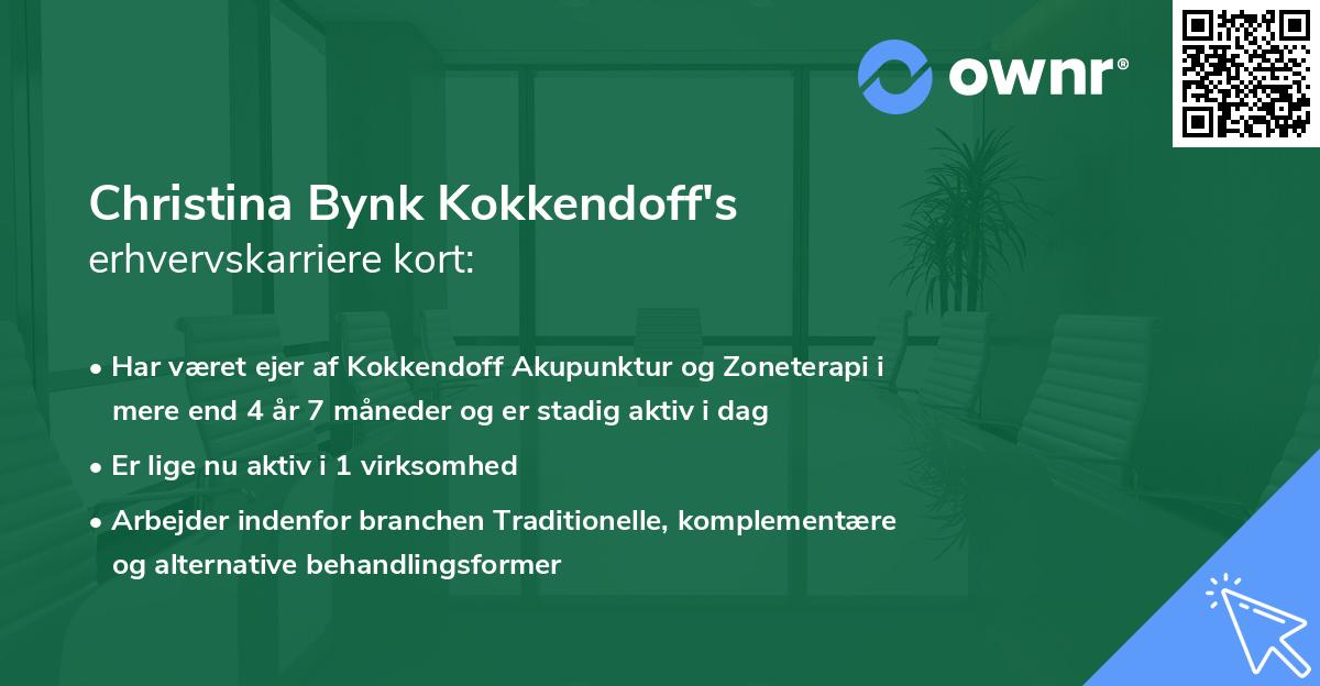 Christina Bynk Kokkendoff's erhvervskarriere kort