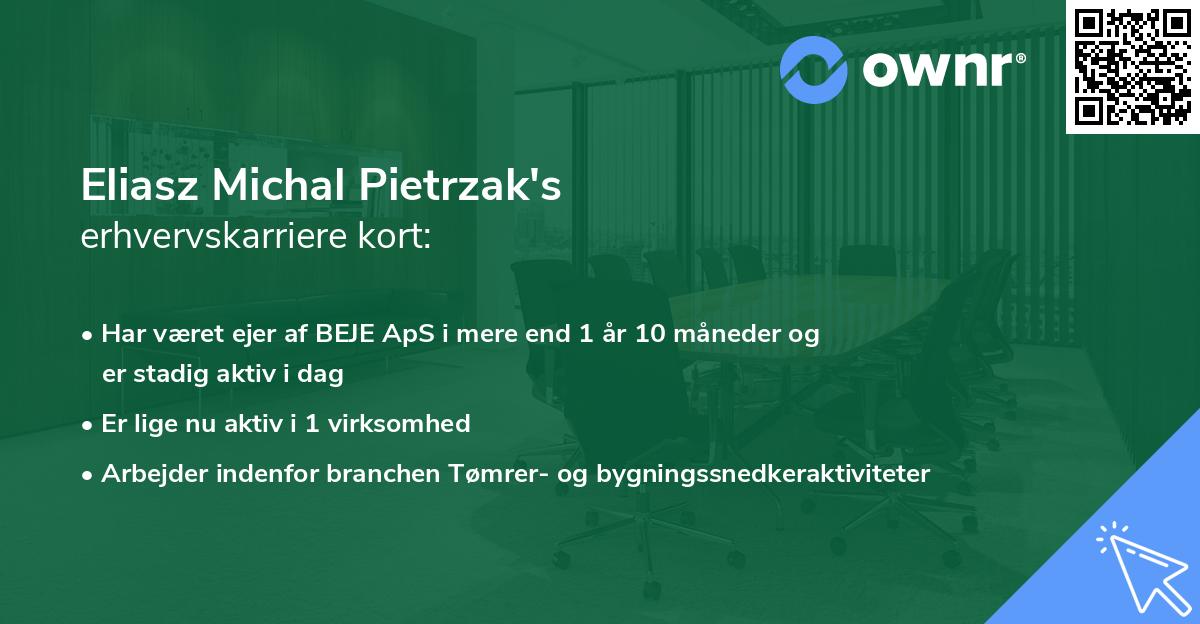 Eliasz Michal Pietrzak's erhvervskarriere kort
