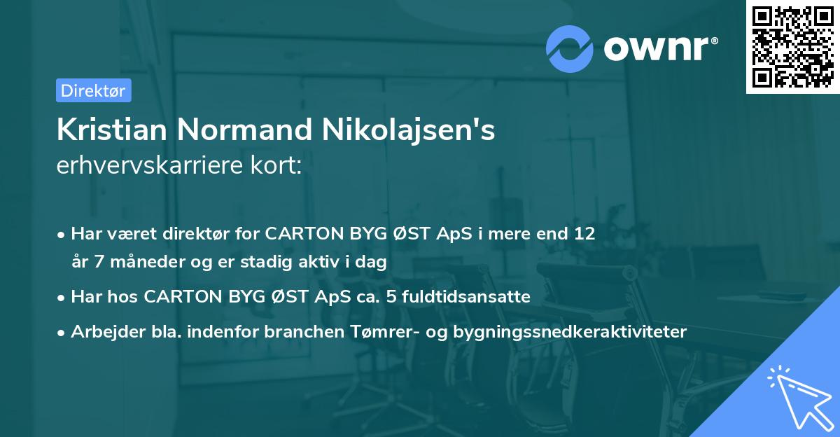 Kristian Normand Nikolajsen's erhvervskarriere kort