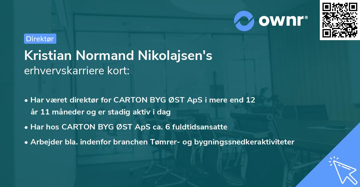 Kristian Normand Nikolajsen's erhvervskarriere kort